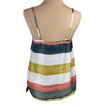 Mystree Tank Top Blouse Sleeveless Stripe Orange Green Size S Small Photo 2