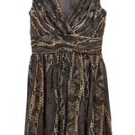 Speigel 100% Silk Chain Link Dress Y2K 2000's Empire Waist Size 6 Equestrian Brown Photo 0