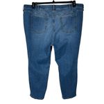 Torrid 24R Straight Leg Jeans Distressed Stretch Zip-Fly Hi-Rise Whiskered Blue Photo 4