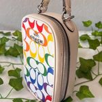 Coach Eva Phone Crossbody In Rainbow Signature Canvas ck189 Photo 7