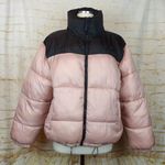 Pull & Bear  Puffer Jacket Womens L Pink Black Padded Insulated Zip Gorpcore Photo 0