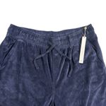 Caslon Calson Velour Crop‎ Jogger Pants Ladies Large Navy Indigo Drawstring Lounge Photo 2