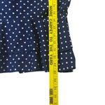 Vintage Polka Dot Navy Blue Blazer Skirt Suit Set Womens Made in USA Medium Photo 8