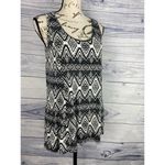 Cato  Sleeveless Jersey Knit Tank Top Womens S Scoop Neck Zipper Back Geometric Photo 1