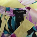 Ann Taylor Factory Yellow Floral Belted Halter Satin Tank Top – Size 2 Pink Photo 5