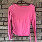 Lilu Vintage Y2K Long Sleeve V Neck Shirt 100% Cotton Size XS Pink Photo 6