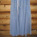 Mac Duggal 14521 Blue Floral Embellished Short Sleeve Mesh Gown Dress Photo 10