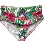 Patpat Womens Two‎ Piece Swimsuit Ruffle Bikini Top Tropical Print Large Pink Photo 2