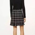 Tory Burch  Marisol Mini Tweed Skirt Holiday Black Stitch Plaid Fringe 8 Fall Photo 1