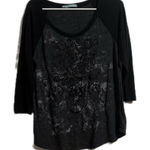 Maurice's  Black Graphic Blouse‎ Photo 0