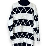 The eagle’s eye vintage large hand knit pullover turtleneck sweater dress flaw Blue Photo 0