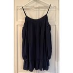 Lilly Pulitzer Candace navy 100% silk open shoulder tank dress size xsmall Photo 3