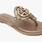 Pierre Dumas Gold Sandals Sleek Flip-Flop Design Photo 0