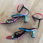 Kat Maconie Pari Multibright Sandals in Pink Blue Green Gold Black Size 7 Photo 0