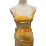 Yellow tie dye bikini top and coverup Size M Photo 2