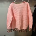 Handmade Knit Pink Button Sweater XL Photo 4