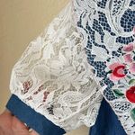 Denim And Lace Midi Dress NWT Blue Photo 3