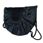 Timmy Woods Beverly Hills Collection Vintage Satin Ruffle Crossbody Evening Bag Black Photo 5