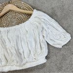 We The Free Women’s Dancing Till Dawn Cropped Top Off-Shoulder Boho in Ivory S Photo 9
