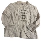 Roz & Ali  Women 3/4 Sleeve Open Front Jacket Cream Size L Military Style Jacket Photo 0