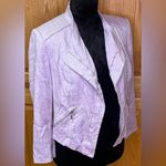 White House | Black Market  Open Front Linen Blend Moto Jacket‎ Blazer Lilac Size 6 Photo 5