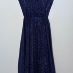 Dress the Population Metallic Fit & Flare Gown in Metallic Navy Pre-owned Photo 0