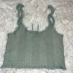 For Love & Lemons Knit Crop Tank Top Color Sage Green Size XL P2P 15” NWOT Photo 5
