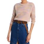 AQUA  Pastel Knit Sweater Colorful Striped Pullover‎ Crew Neck Casual Top M Photo 0