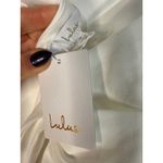 Lulus NWT Loving Fate White Bow Square Neck Backless Maxi Dress Wedding Bride M Photo 9