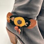 Frye Black Tall Leather Western Boots with Feather Detail Size 6 B Photo 9