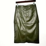 Hunter & Brown Vegan leather cargo midi skirt camo green size M NWT Size M Photo 6