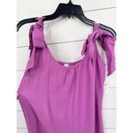 Nordstrom Womens Size S Purple Pink Tie Shoulder Midi Dress Linen Blend Photo 3