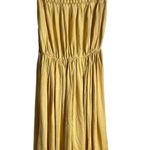 Vintage Yellow Smocked Pleated Sleeveless Midi Dress Size M Size M Photo 10