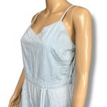 No Boundaries  Womens Denim Jumpsuit Sleeveless Wide Leg Mid Calf Blue Large Photo 7