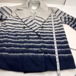Avec Les Filles  Stripe Double Breasted Peacoat Blue Grey Gray Jacket Medium NWOT Photo 5