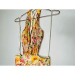 Mac Duggal  Yellow Floral Chiffon Lace Up Tie Up Back Gown Dress Photo 10