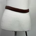 Source Unknown Leather Belt Chestnut brown, plaited leather, 1" wide Photo 1