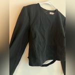 ZARA Women’s Black Pinstripe Long Sleeve Crop Top Size L NWOT Photo 4