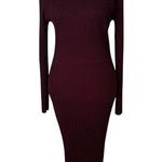 Jason Wu  dark purple knit long sleeve midi sweater dress size XL Photo 0
