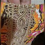 Vintage An Original Milly of New York Y2K Pink Gold Metallic Cotton Dress Size 6 Orange Photo 5