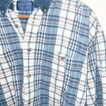 Pendleton  Women’s 100% Cotton Blue White Long Sleeve Casual Button Front Shirt Photo 2