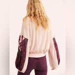 Free People Casual Clash Thermal Top Contrasting Billowed Sleeve Rose Petal XS Photo 2