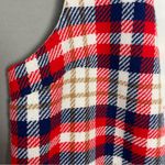 Vintage 70s Vest Plaid Open Front Women Lined Pockets Handmade‎ Red Blue White Size M Photo 11