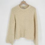 COS  Fuzzy Crew Neck Sweater Wide Sleeve Side Slit Ivory Women's S Photo 0