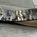 Snake print double circle belt Black Photo 2