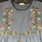 Orange Creek  Dress Womens Small Blue Embroidered Floral Boho Tiered Midi Photo 2