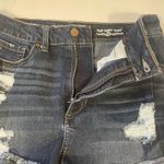 Blue Spice  High Waist Distressed Denim Shorts‎ Cuffed Raw Hem Size 7 Dark Wash Photo 4