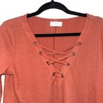 Maurice's 24/7 Burnt Orange Strappy Front Waffle Knit Top Photo 2