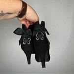 Impo  | Woman’s Black‎ Bootie Heels 6 Suede Bow Back Photo 2