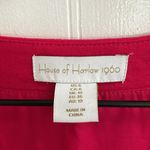 HOUSE OF HARLOW 1960 Linen Puff Sleeve Lace Front Mini Dress Fit & Flare Size 6 Pink Photo 12